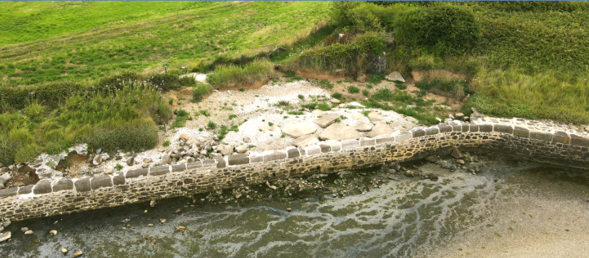 mur de garantie de la redoute de Morsalines vu du ciel